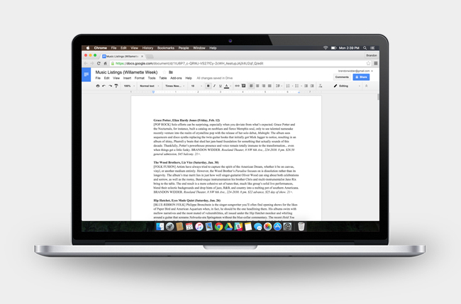 Google Drive läuft auf einem MacBook
