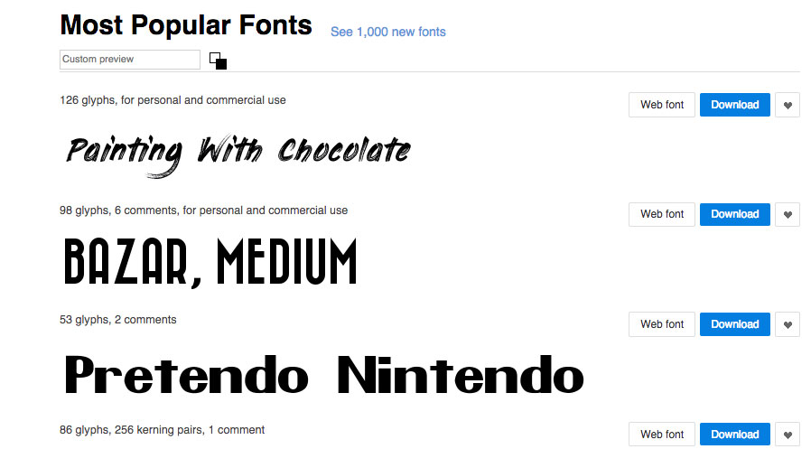Ein Screenshot von Abstract Fonts, einer der besten Seiten zum Herunterladen kostenloser Schriftarten