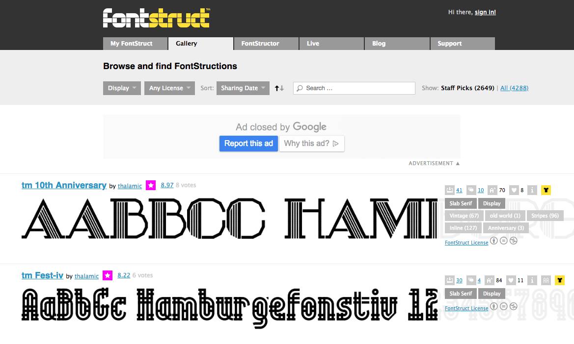 Ein Screenshot von FontStruct, einer der besten Adressen für den kostenlosen Download von Schriftarten