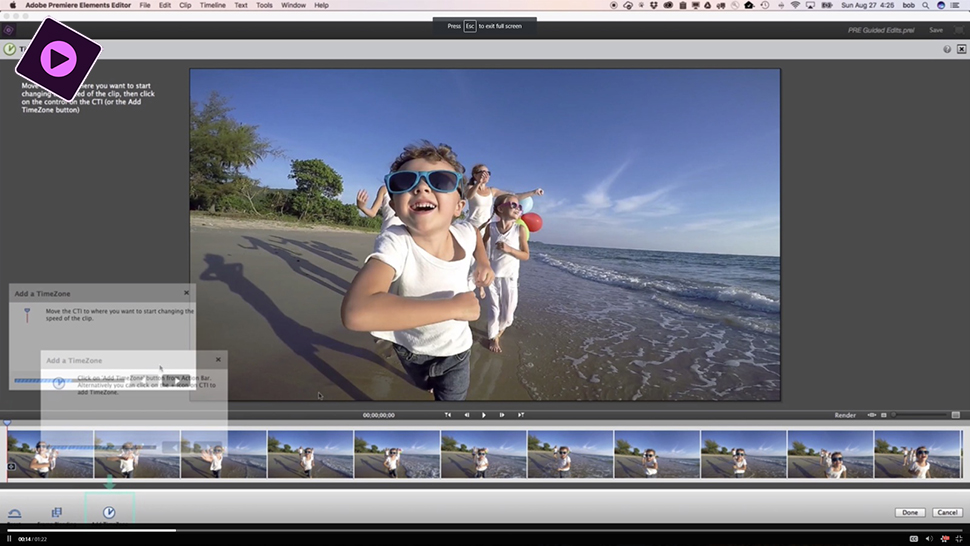 Software zum Bearbeiten von Videos für YouTube Premiere Elements Screenshot mit Bild eines Jungen mit Brille